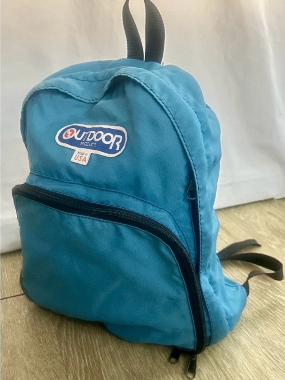 Vintage Outdoor Products Backpack Teal Blue Small Daypack Made in USA Nylon